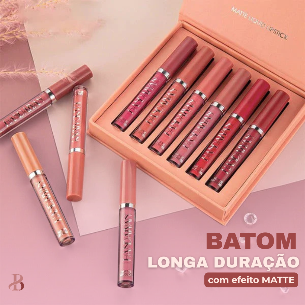 Batom de Longa Duração com Efeito Matte - Compre 3 Leve 6